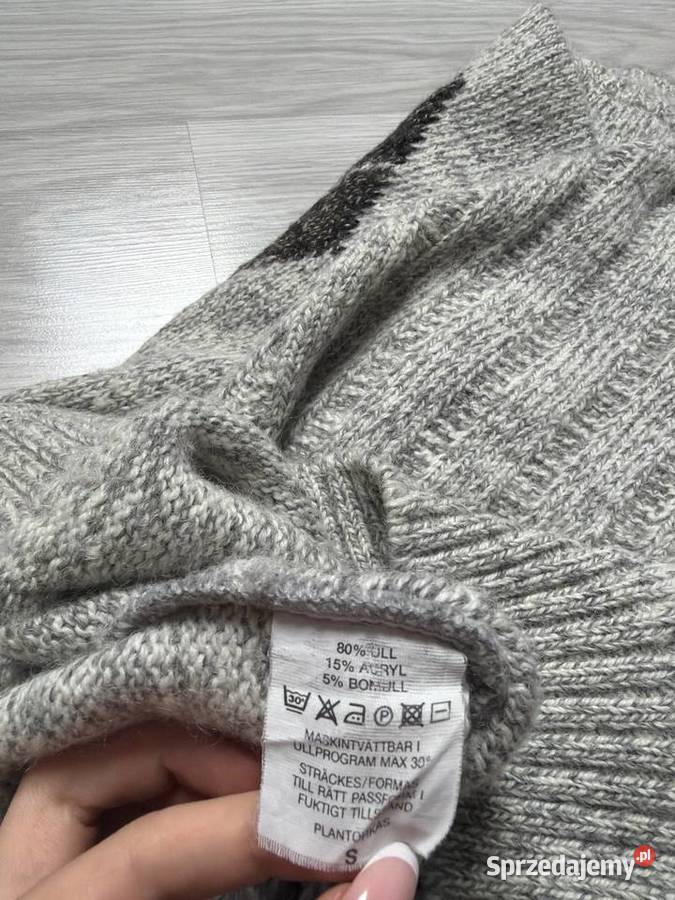Sweter w romby Ivanhoe rozmiar S wool wełniany Wkładane przez głowę  Chrzanów