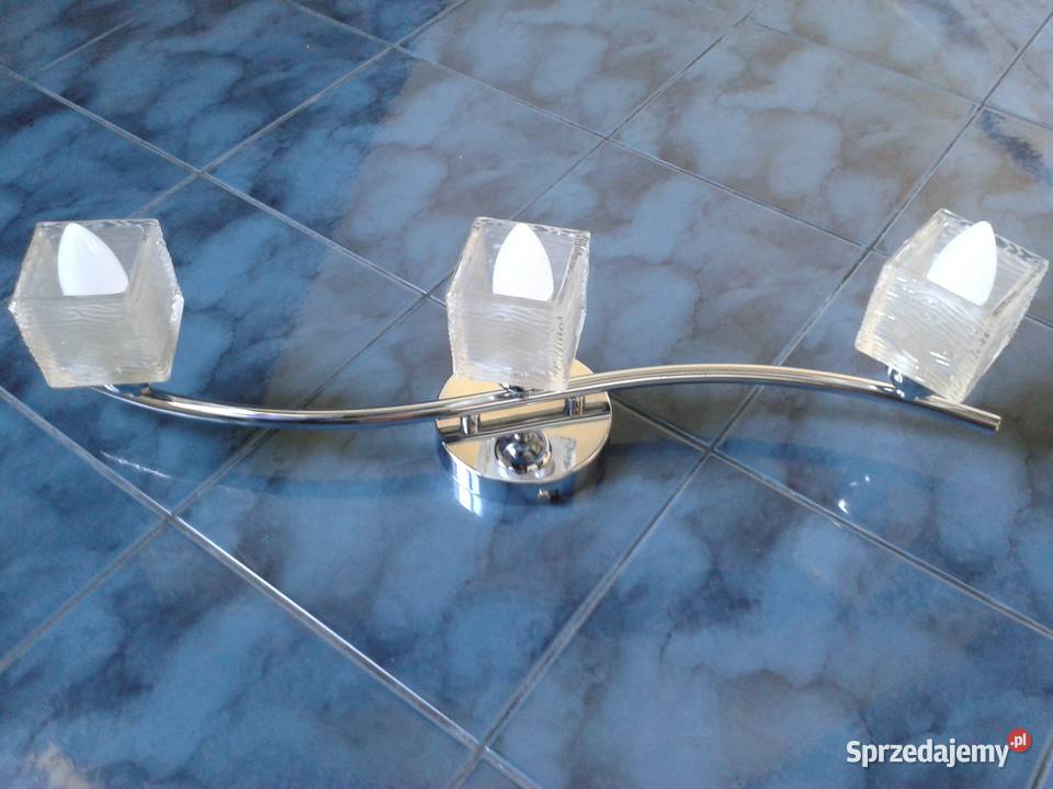 Lampa ścienna sufitowa kinkiet szkło i chrom Kinkiety