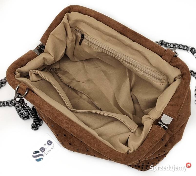 Torebka Listonoszka Kopertówka Cynamonowy Brąz Listonoszka  Łódź