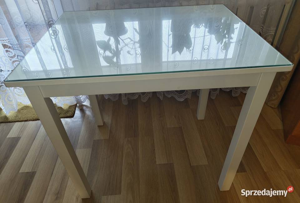 Stół Biały 80x60x75 Szkło Zdejmowane 05 80cm Warszawa