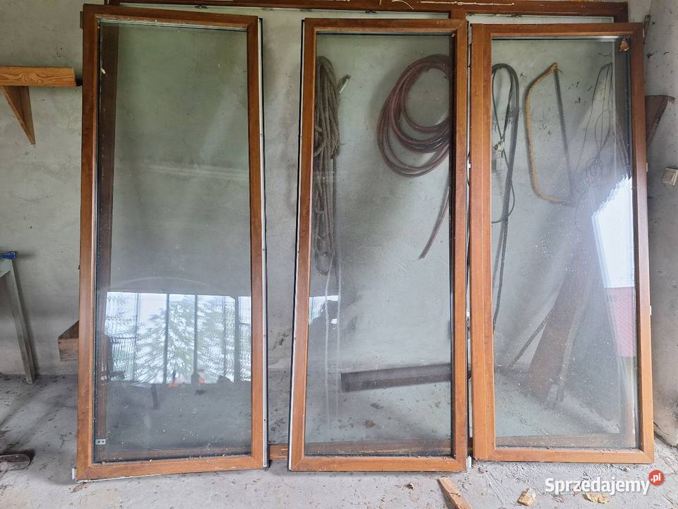 Drzwi tarasowe dwuszybowe trzykwaterowe 266x230 podkarpackie Nisko