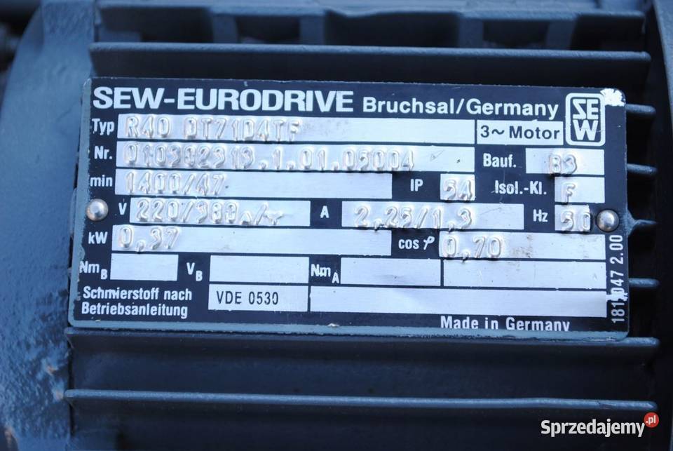 Motoreduktor 037kw 47obrmin SEW Kargowa