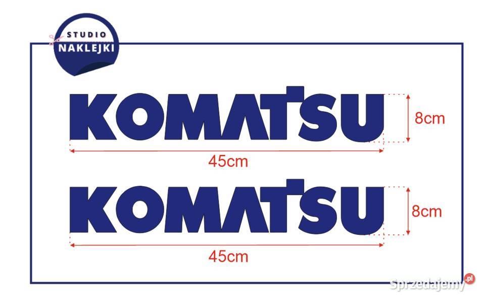 Naklejki Komatsu Granatowe Logo Logotyp Nalepka Łagów sprzedam