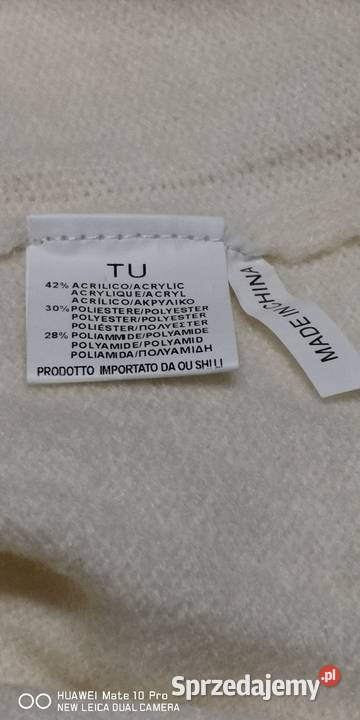 Długi sweter biały Piotrków Trybunalski sprzedam