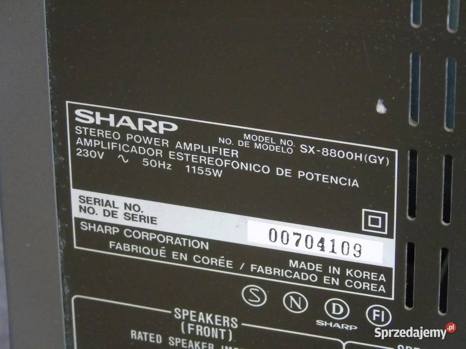 Wzmacniacz Sharp SX8800H końcówka mocny 1155 wat Jasło