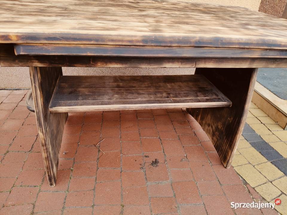 Vintage ława w stylu rustykalnym opalana drewno Sandomierz