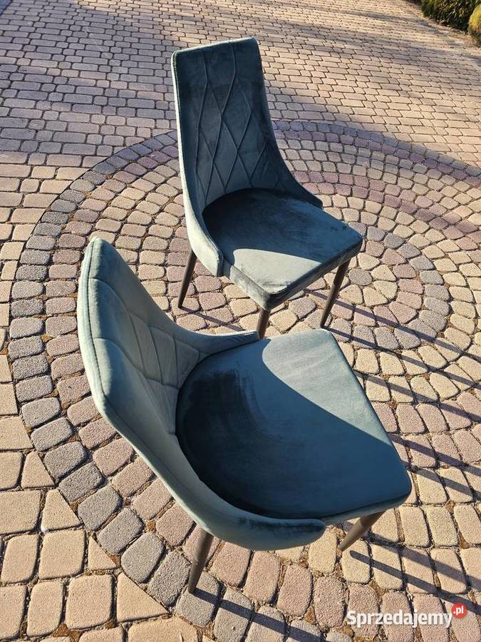 Zestaw 6 krzeseł tapicerowanych zielonych Ogrodzieniec