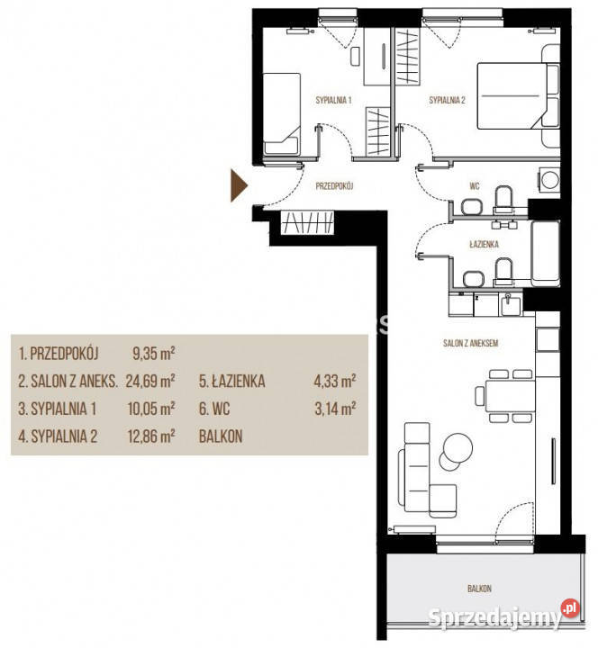 Mieszkanie 6442m2 3 pokojowe Kraków Wadowicka 64.42m2 Mieszkania