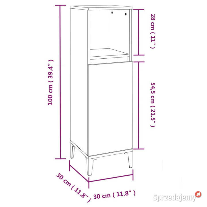Szafka łazienkowa biała 30x30x100 materiał mazowieckie Warszawa