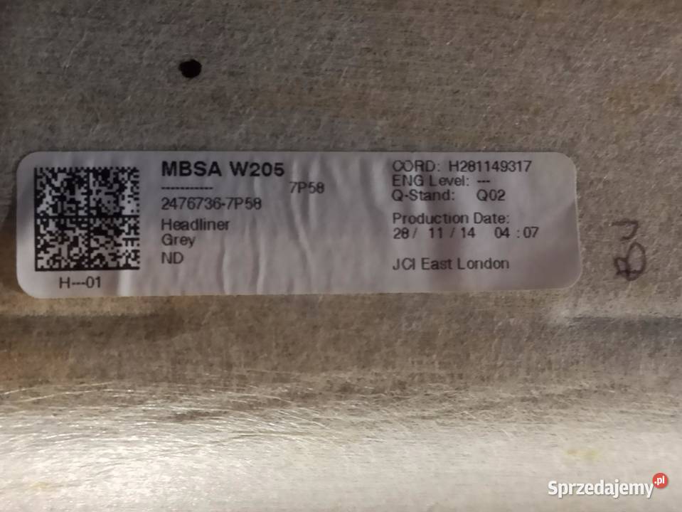 MERCEDES W205 SEDAN 2014 PODSUFITKA