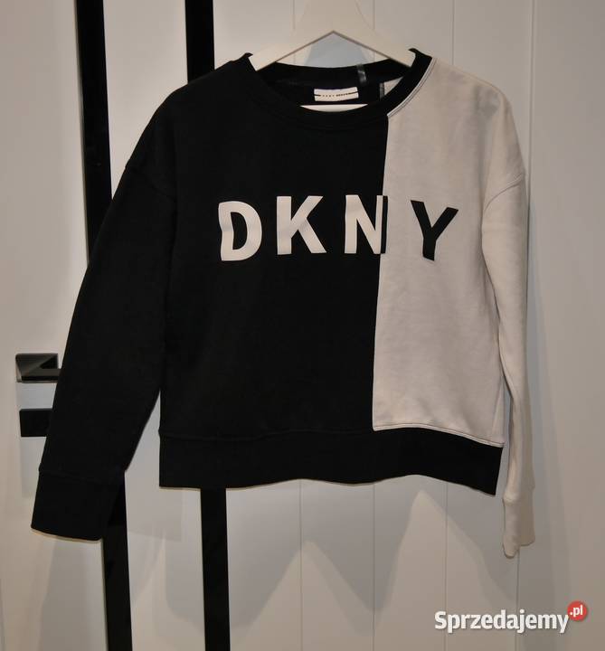DKNY fajna bluza biało czarna 36 S czarny Pozostałe Wrocław