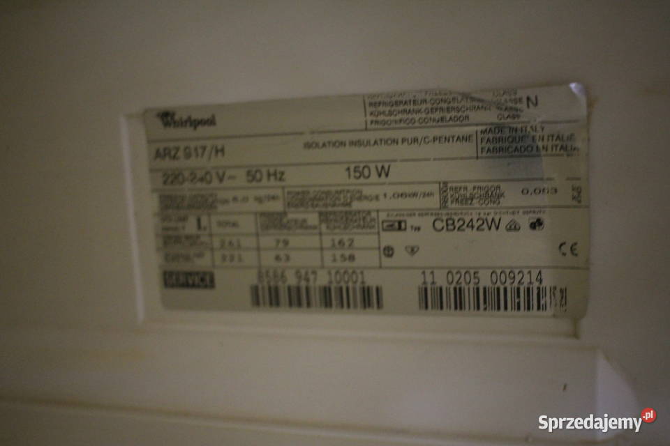 Lodówka jednodrzwiowa Whirlpool ARZ 917H Pszczyna