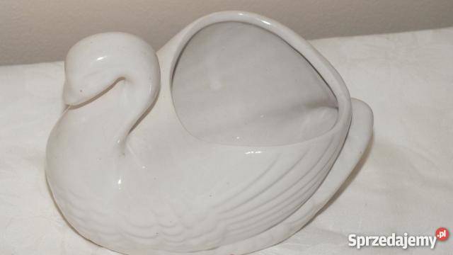 Urocze porcelanowe naczynie w kształcie łabędzia Inowrocław