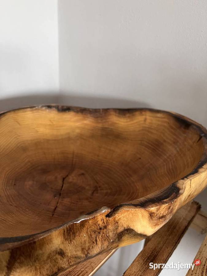 piękna misa z drewna na owoce handmade Nisko
