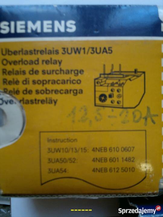 Przekaźnik przeciążeniowy 3UW13UA5 siemens Elektryka i akcesoria śląskie Dąbrowa Górnicza