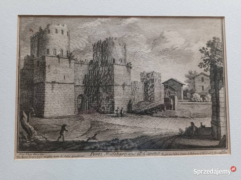 Staloryt XVIII wiek wymiary rama 405 x 305 Węgorzewo