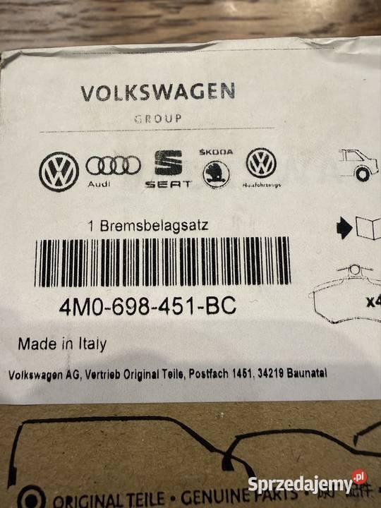 Klocki hamulcowe OE 4M0698451BC Stargard