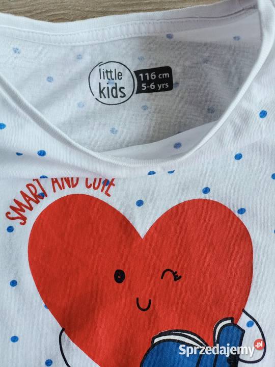 Bluzka koszulka dziewczęca na długi rękaw biała Płock