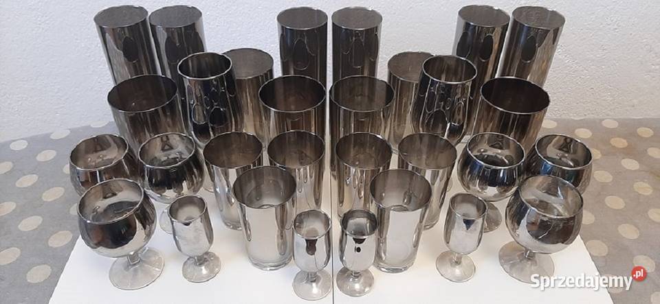 Komplet zastawa 30 sztuki PLATYNA kieliszki Konstancin-Jeziorna