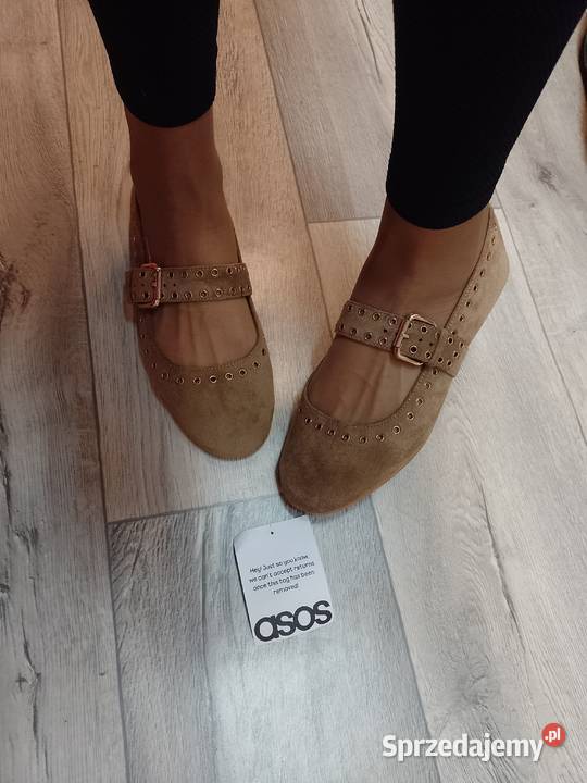 40 ASOS Design Beżowe bogato zdobione baleriny z tkanina Obuwie Kraków