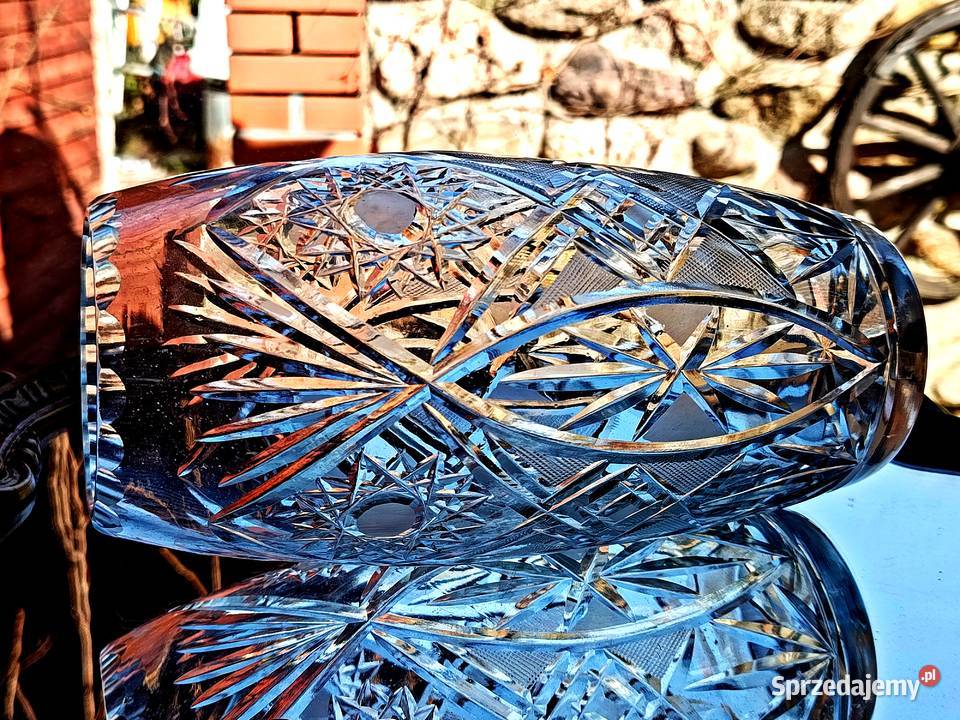 Śliczny wazon kryształowy Porcelana i szkło Klenica