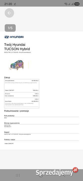 Hiundai Tucson 16 Hev executive z pakietem śląskie Częstochowa