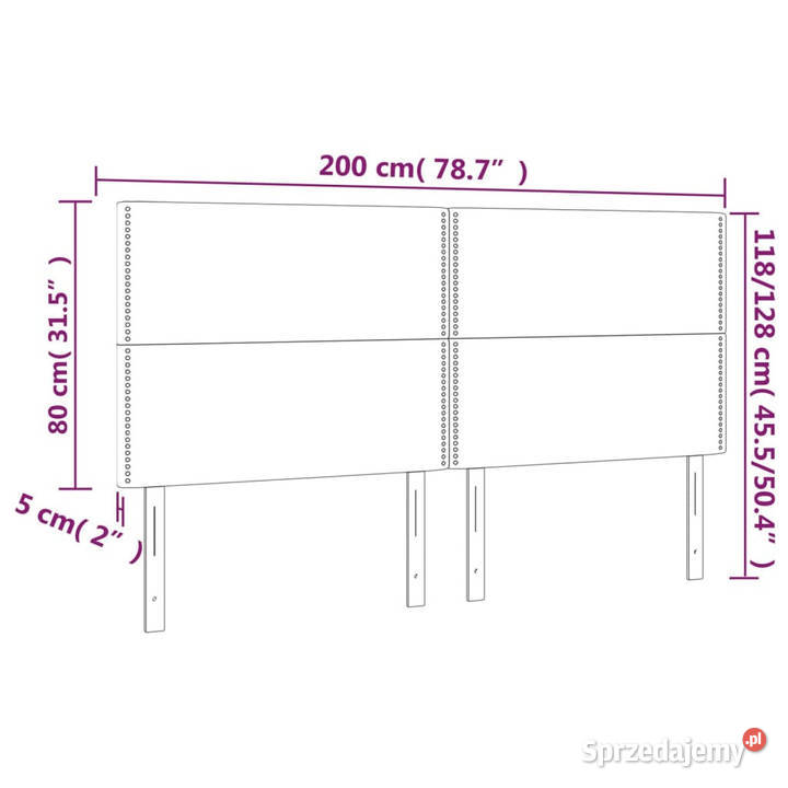 Zagłówek do łóżka z LED taupe 200x5x118128 Warszawa