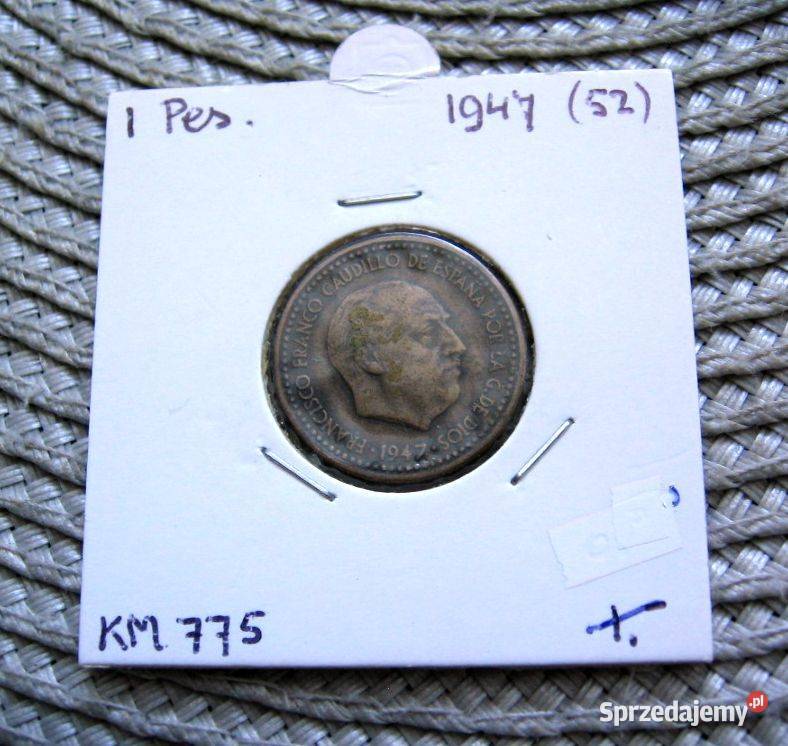 Hiszpania 1 Peseta 1947r W gwiazdce 52 Kalisz