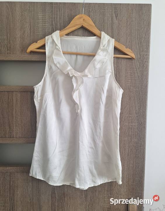 Śliczna kremowa koszulka top na ramiączkach biały Kraków sprzedam