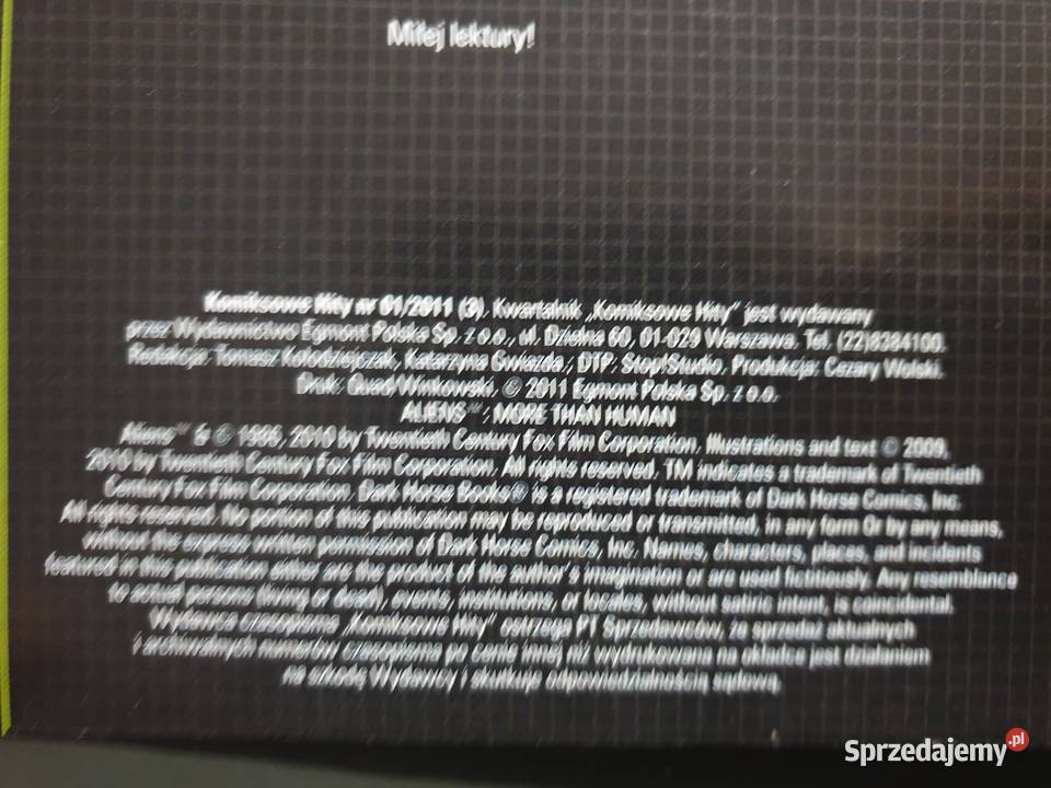 Aliens Obcy Komiksowe Hity 12011 3 Gdynia