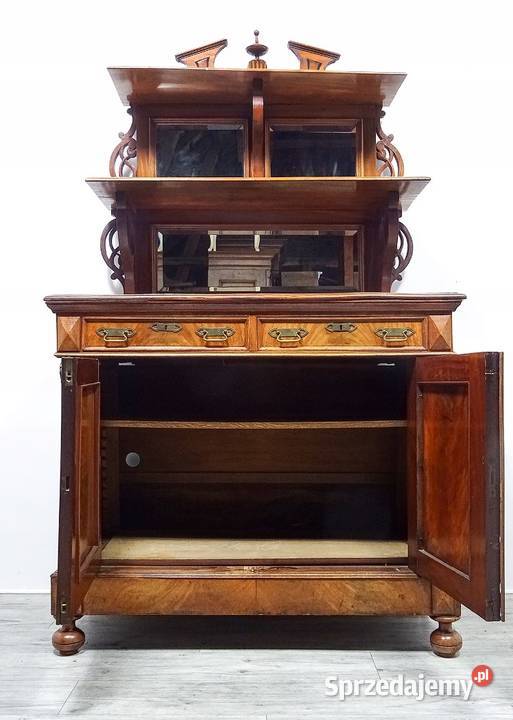 Drewniana Komoda z nadstawką Kredens EKLEKTYCZNY wielkopolskie Kalisz