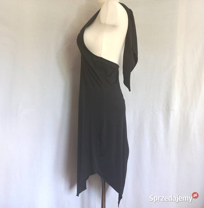 Sukienka czarna Wiązana r 40 Dekolt Halter NOWA Moda i Styl Białystok