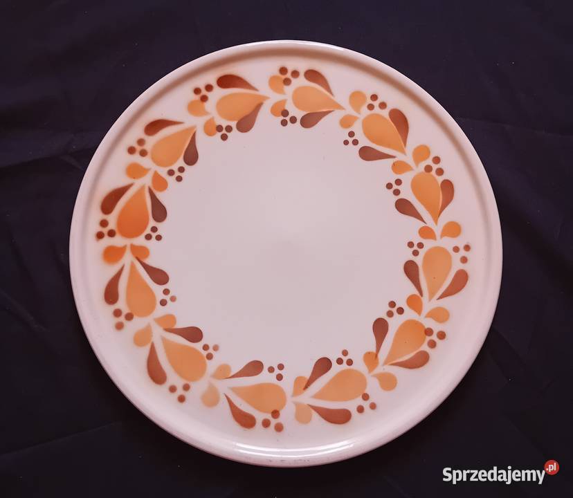 Fajansowa patera tortownica art deco Spritzdekor