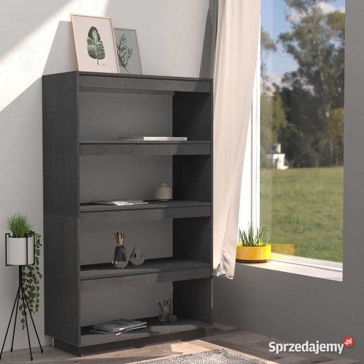 Regał na książkiprzegroda szary 80x35x135 drewno Warszawa