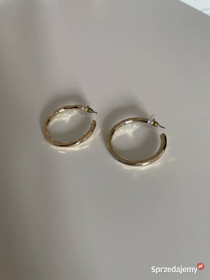 Złote kolczyki koła raw cut Parfois Ząbki