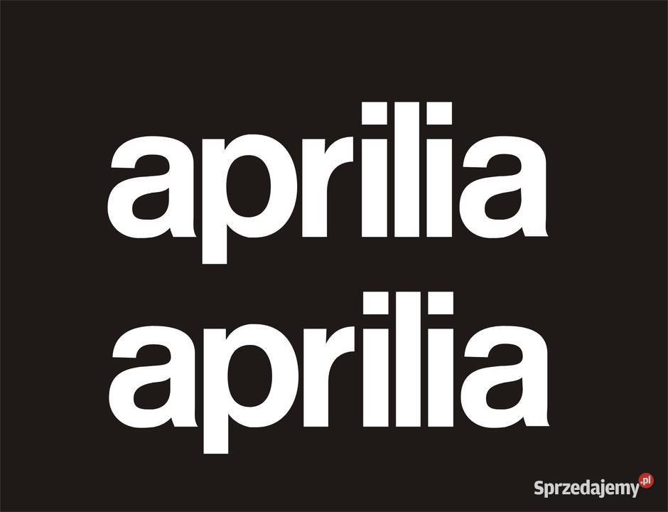 APRILIA 30x11 białe proste naklejki na motocykl