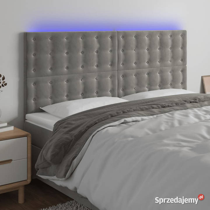 Zagłówek do łóżka z LED jasnoszary 180x5x118128 Warszawa