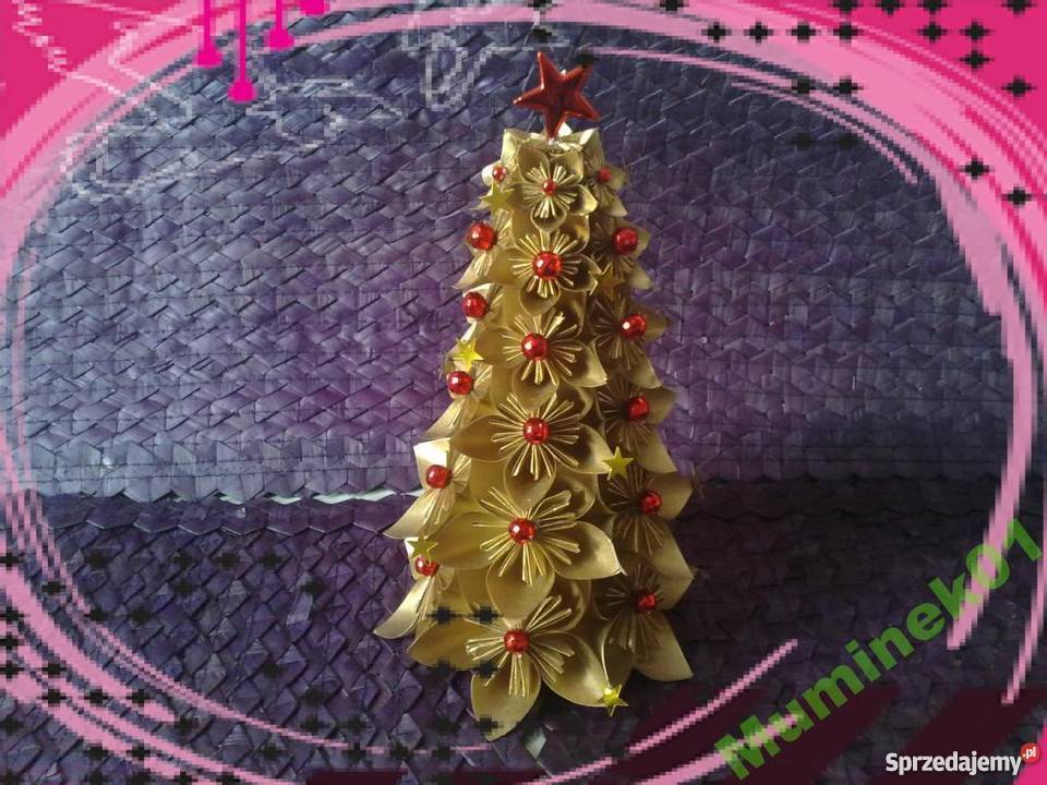 CHOINKA OZDOBA ŚWIĄTECZNA DEKORACJA ORIGAMI KUSU