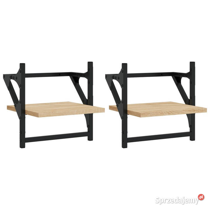 Półki ścienne z drążkami 2 dąb sonoma 30x25x30 mazowieckie Warszawa sprzedam
