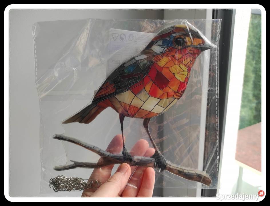 Witraż łapacz słońca ptak na gałęzi NOWY Płock sprzedam