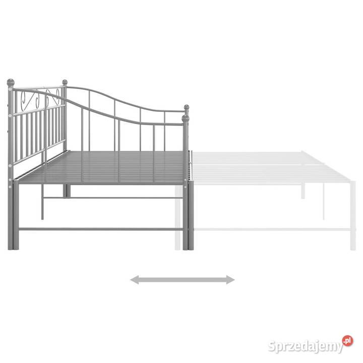 Sofa z wysuwaną ramą łóżka szara metalowa 90x200 Warszawa sprzedam