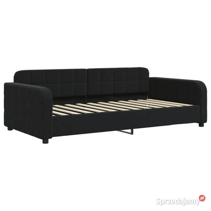 Sofa rozsuwana czarna aksamit 90x200 WM3196933 sprzedam