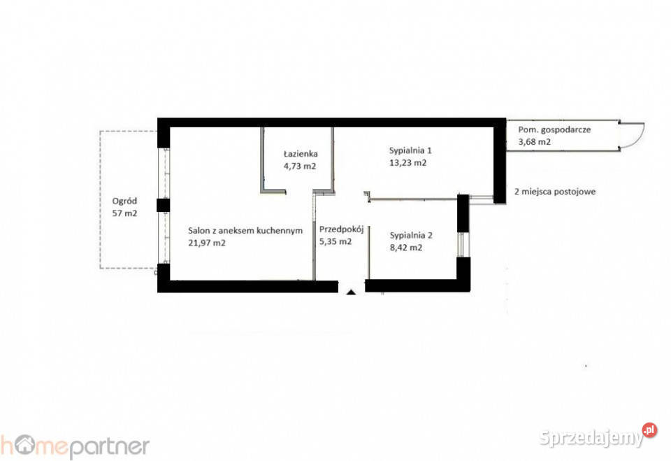 Mieszkanie 574m2 3pokojowe Wrocław Kminkowa