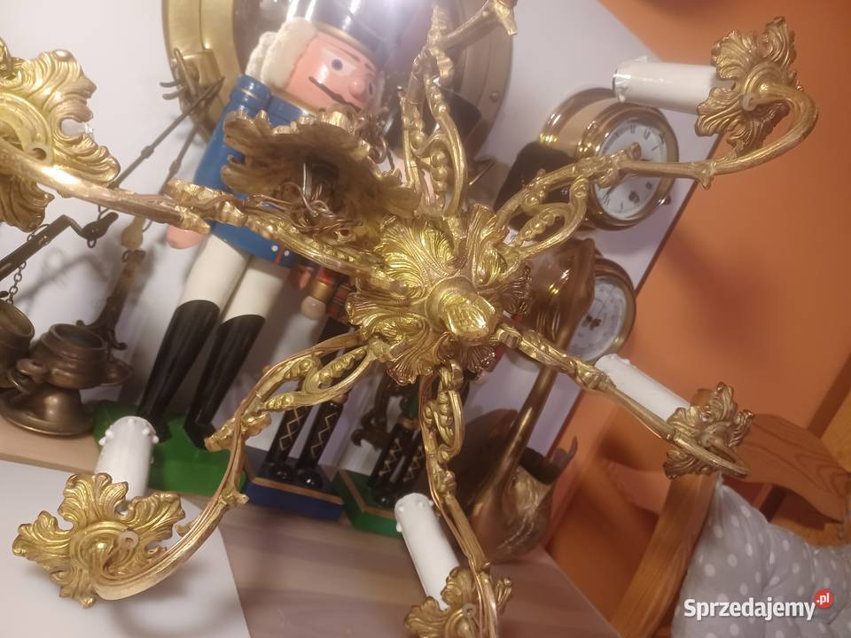 Piękny mosiężny żyrandol Lampa wisząca Poznań