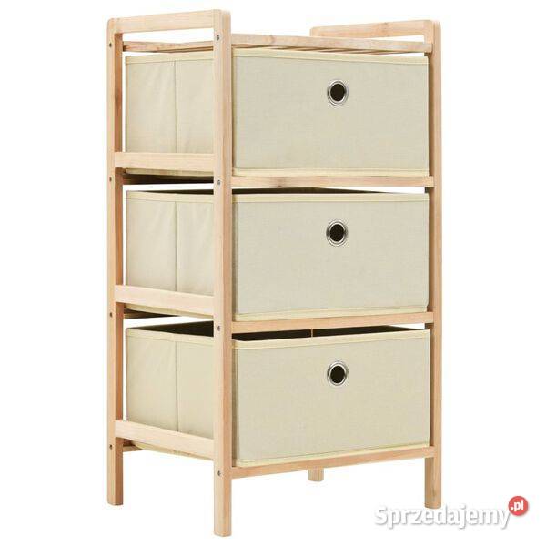 vidaXL Regał z 3 koszami z tkaniny drewno Warszawa