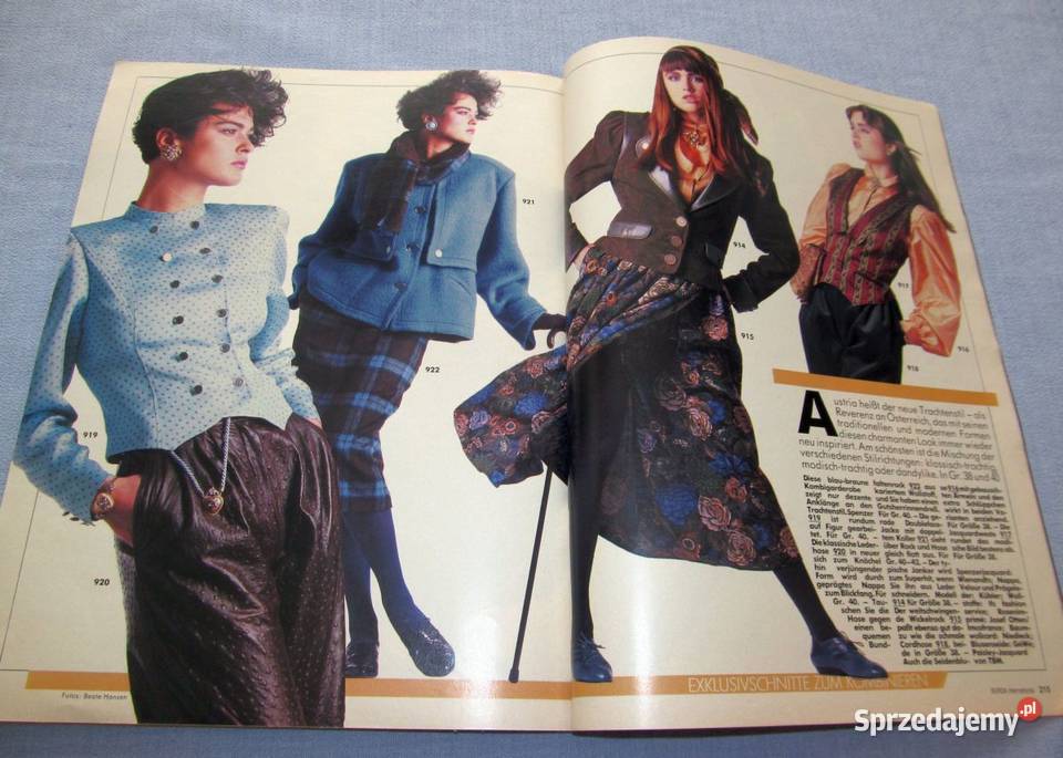 Burda International Jesień 1985 moda szycie Skępe