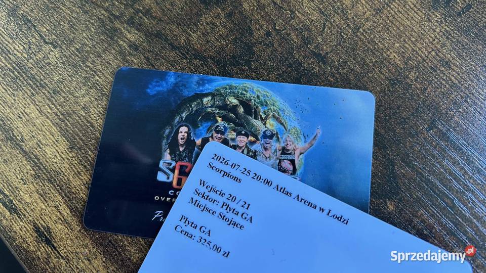 Bilety na koncert Scorpions kolekcjonerskie Sanniki sprzedam
