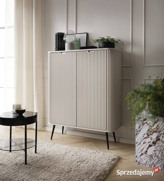 Wysoka komoda ZOVA biała kaszmir czarna Szybka Wrocław sprzedam