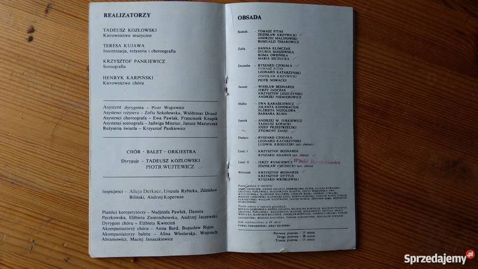 PRL Halka Moniuszko Teatr Wielki Program 1985 Sieradz
