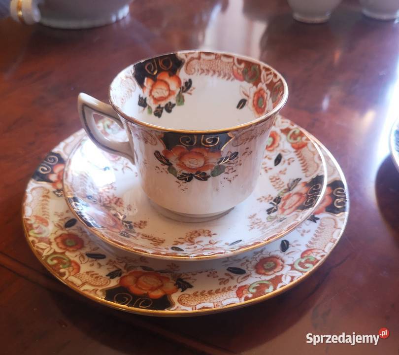 Filiżanka z talerzykiem Sygnowana England Gdańsk